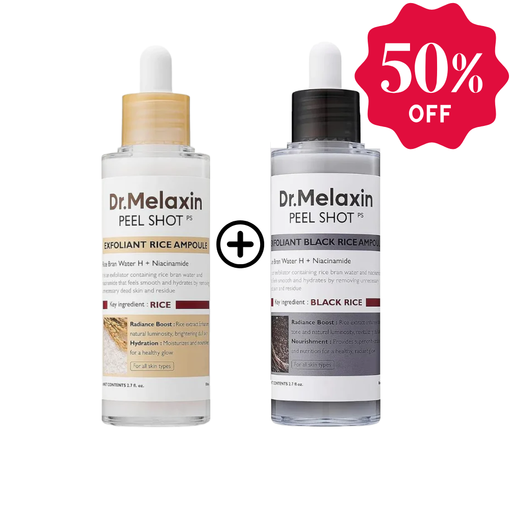 (White + Black) Rice Peel Glow Serum Ampoules